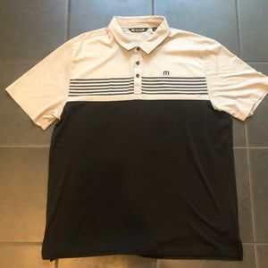 Men’s 2XL Travis Mathew Polo Black Gray Golf Shirt